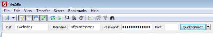 filezilla - connection details