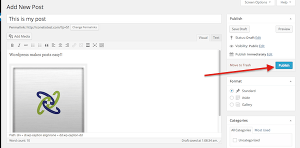 wordpress publish post