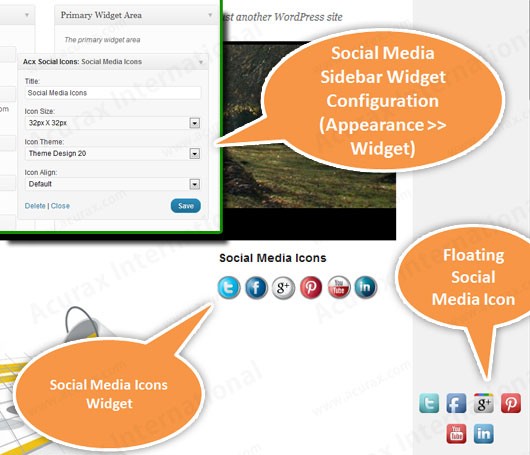 floating social media icon