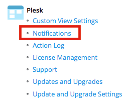 plesk notifications