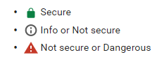google chrome security status