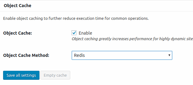 wordpress - w3 total cache - object cache