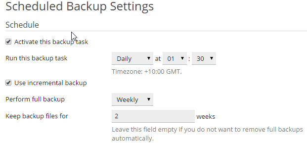 plesk onyx - schedule plesk backup to ftp storage