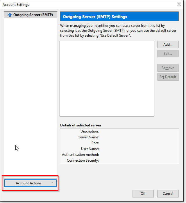 setting up a new email account in thunderbird