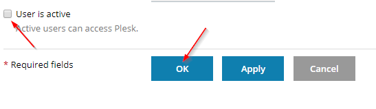 plesk onyx - disabling a user