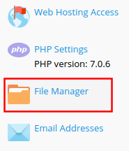 wordpress migration - file manager