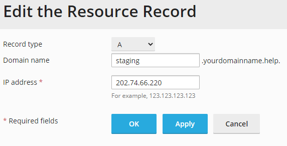 updating your dns records in plesk