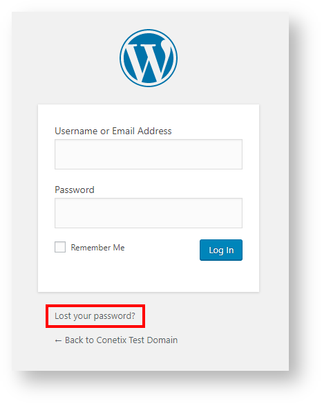 reset your wordpress password