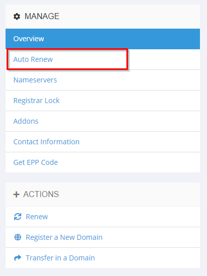 disabling domain auto renewal