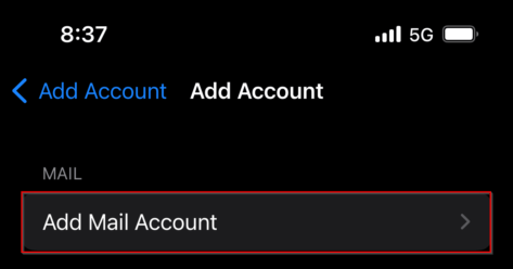 iphone - setup imap mail account