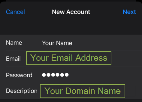iphone - setup imap mail account