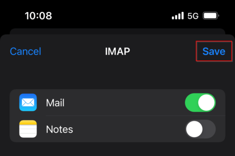iphone - setup imap mail account