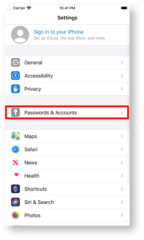 modify iphone smtp mail settings