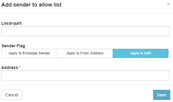 spamexperts - add an email or domain to the allow list