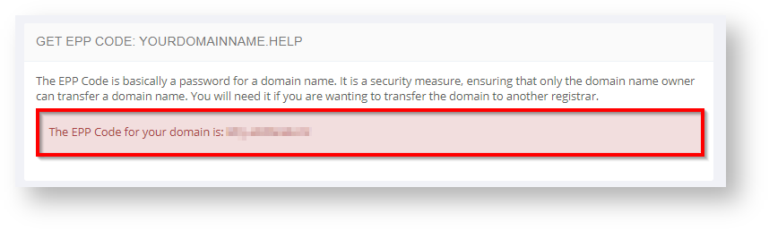 conetix control panel: retrieve domain epp code