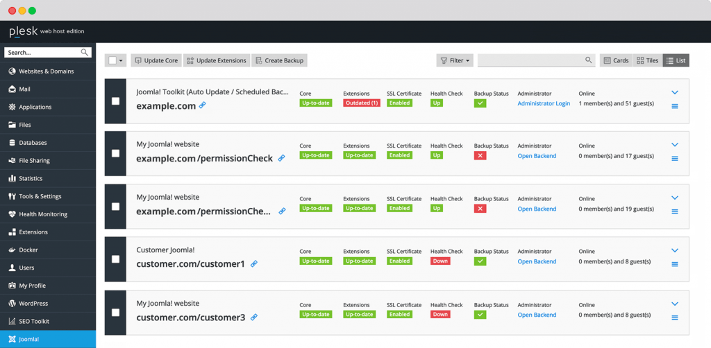 plesk joomla! toolkit - auto update image