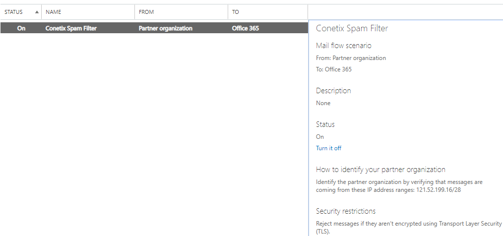 spamexperts - adding a connector to microsoft 365 for conetix spam filter