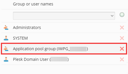 setting windows folder / file permissions in plesk