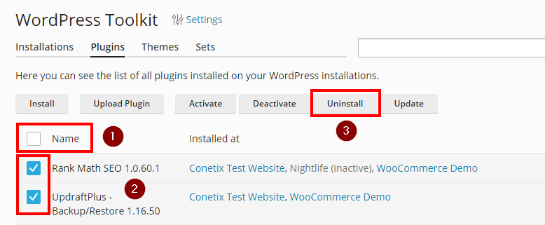 uninstall plugin