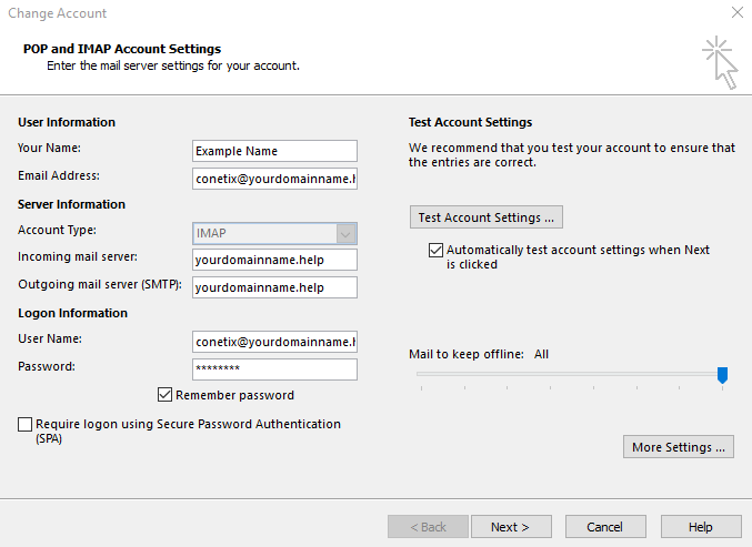 setup new mailbox in outlook