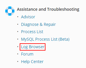 using the plesk mail log browser