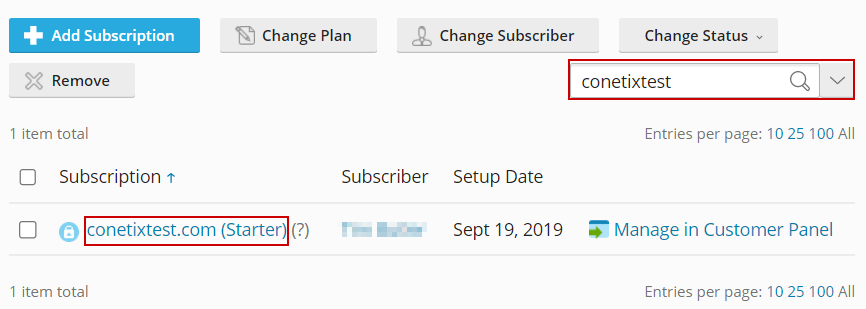 how to create a subscription user in plesk