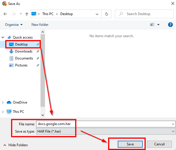 export web traffic statistics to har