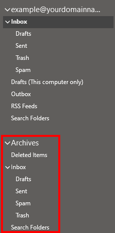 archiving emails in outlook