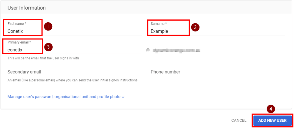 creating new google workspace email accounts