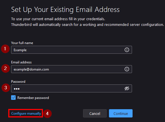 setup 365 account in thunderbird