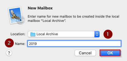 archiving emails to local folder in macmail