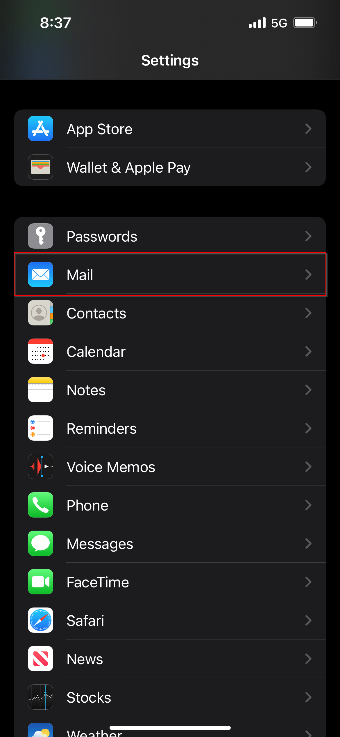 iphone - update imap/pop email password