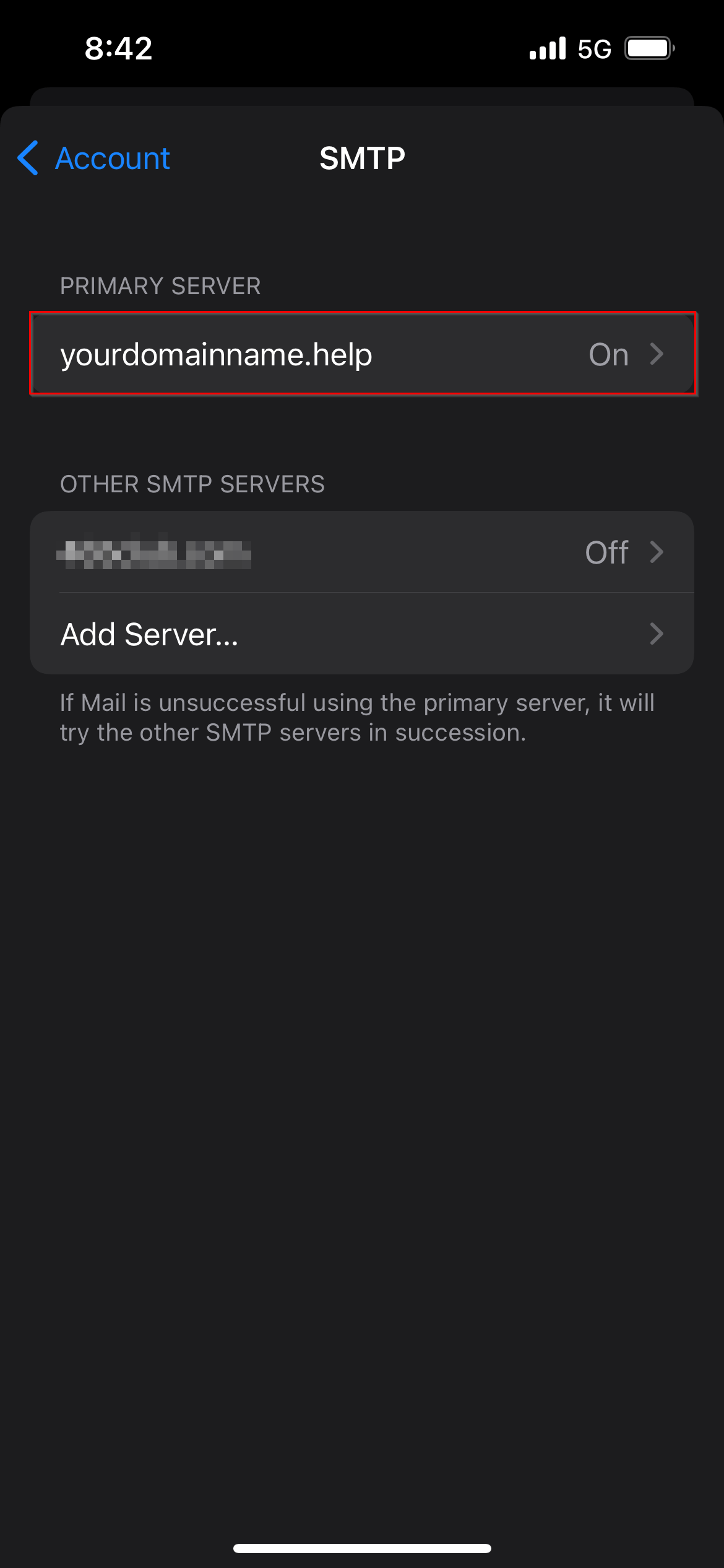 iphone - update imap/pop email password