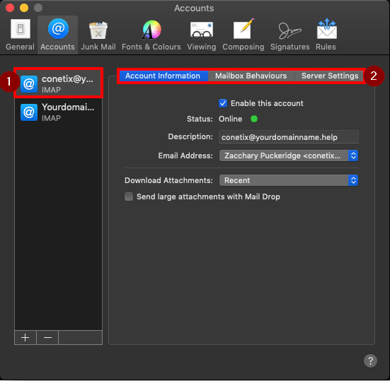 mac mail – update imap/pop email password