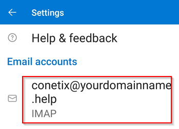 outlook app - update imap/pop email password