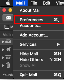 mac mail – update imap/pop email password