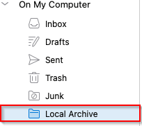 archiving emails to local folder in outlook for mac