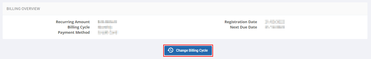 modify the billing cycle on website hosting subscription