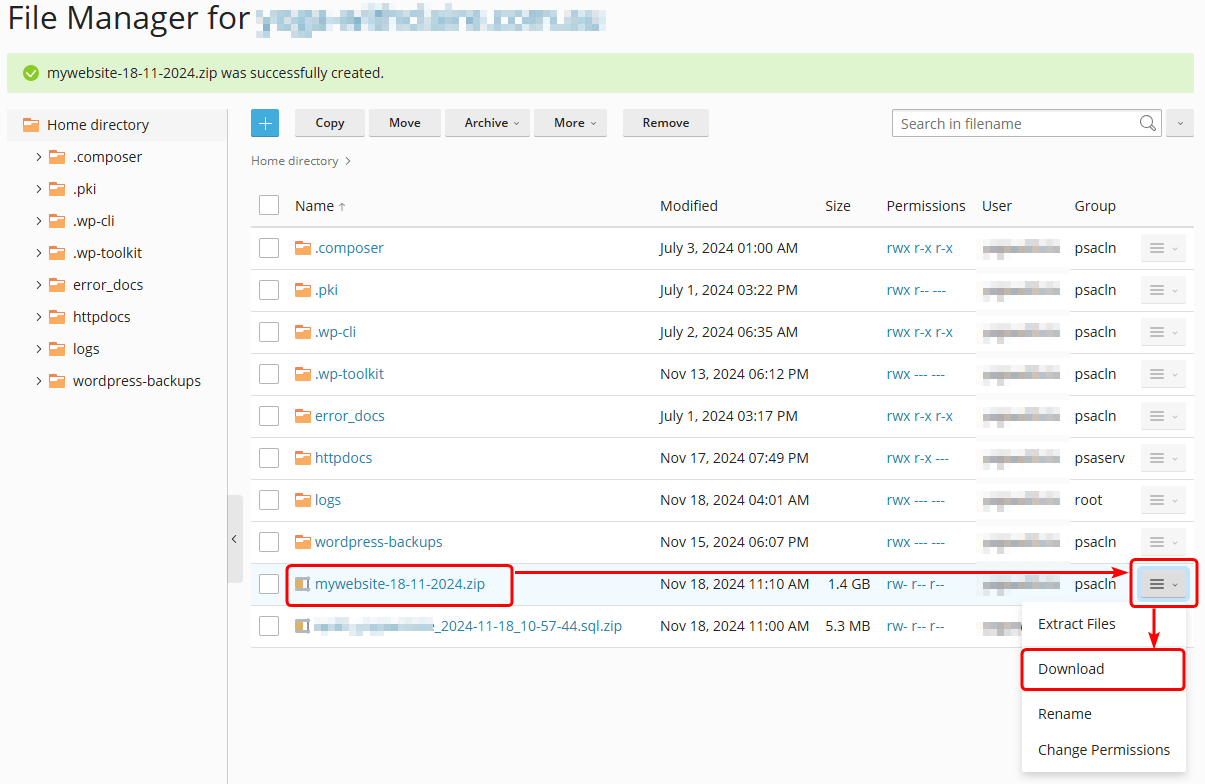 how to create a manual zip backup of your website