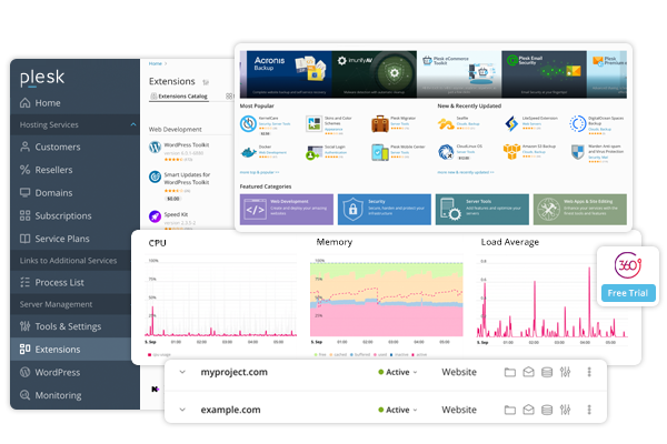 plesk obsidian dashboard