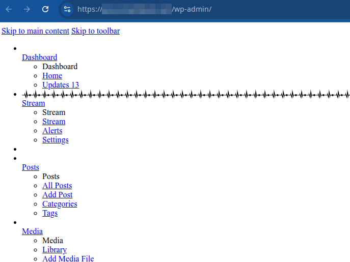 wordpress admin has broken css or blank