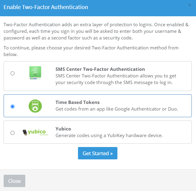 MFA/2FA Options